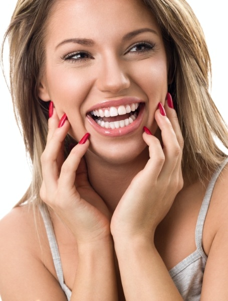 Woman sharing smile after teeth whitening