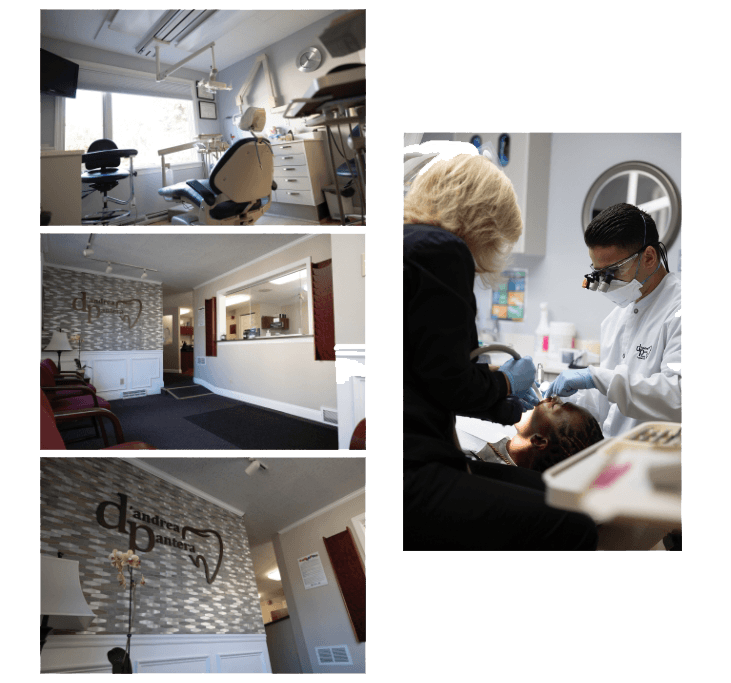 Collage of dental office images