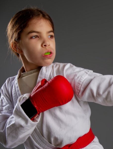 Young girl with sportsguard