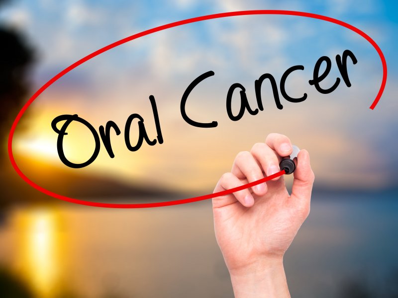 marking a circle around oral cancer