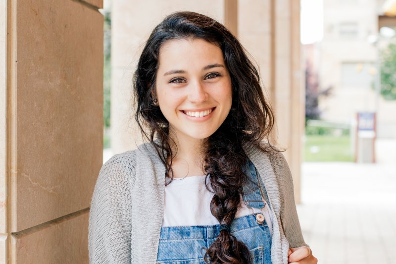 Teenage girl smiling