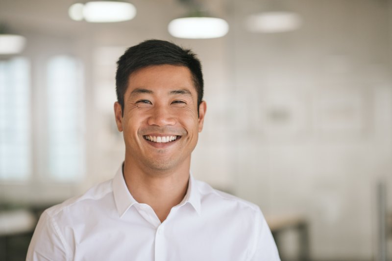 person with veneers smiling