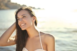 Young woman at beach